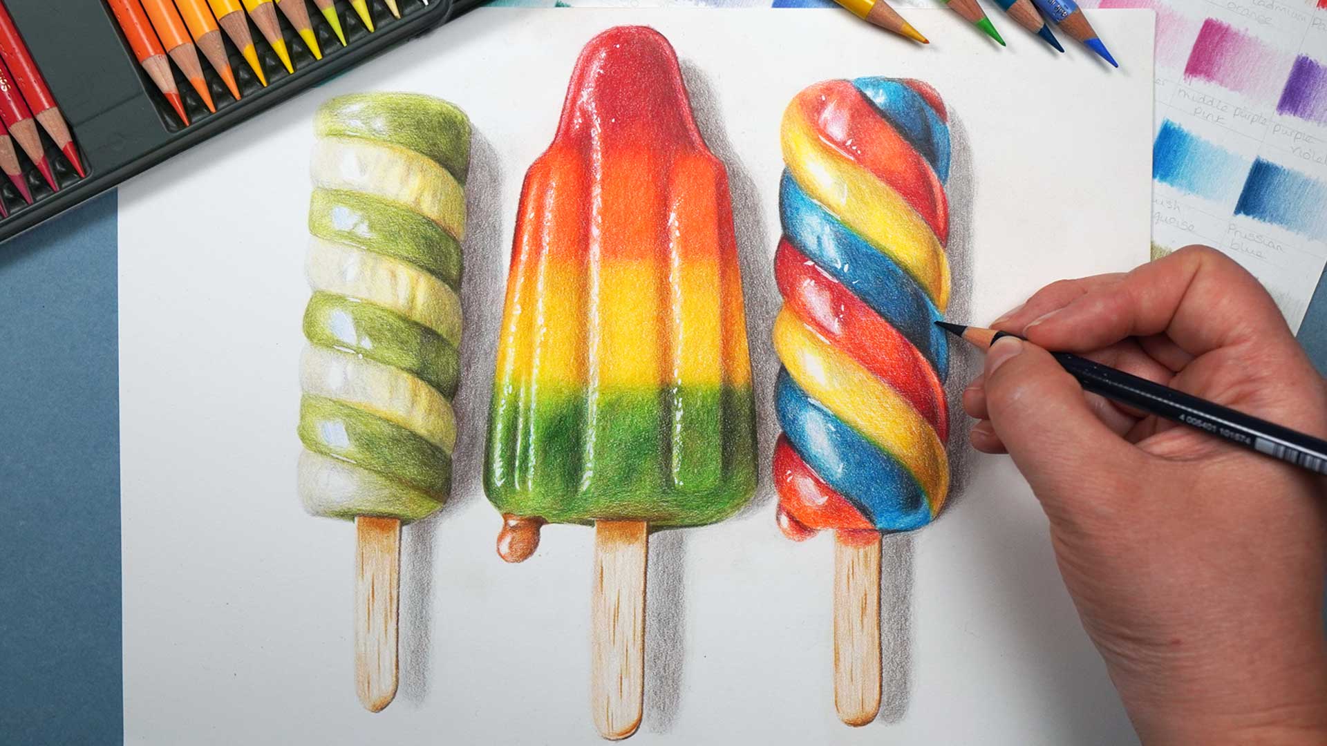 Ice Lollies with Polychromos