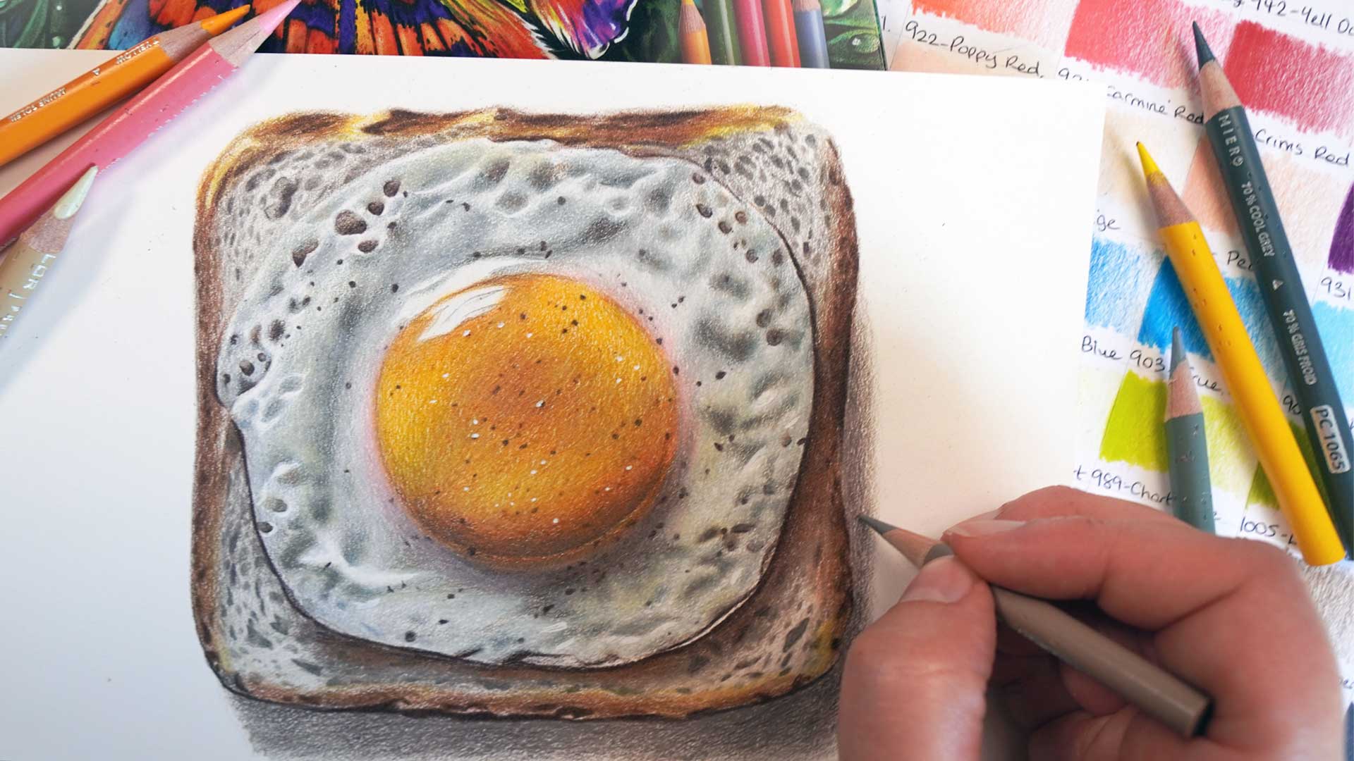Egg on Toast with Prismacolor