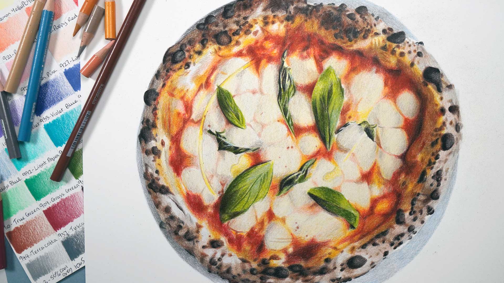 Pizza with Prismacolor