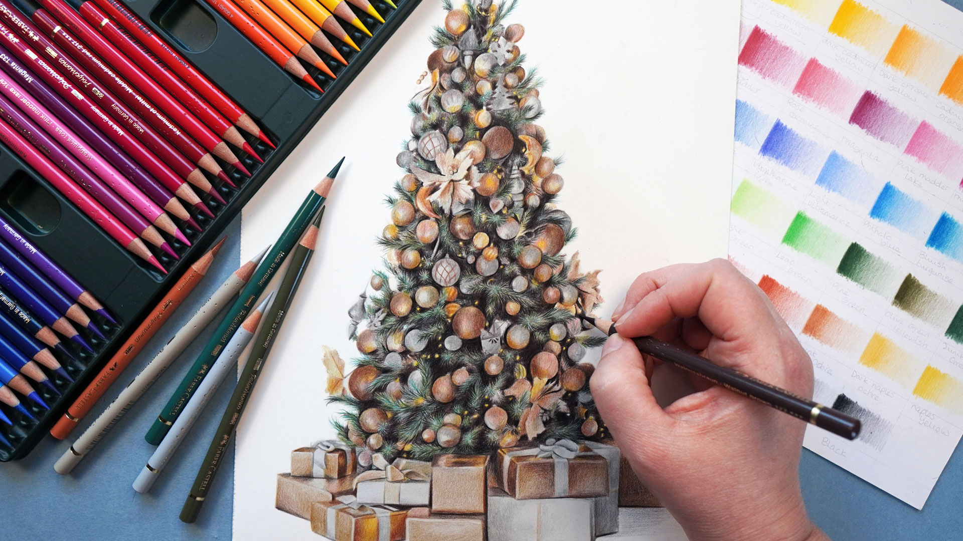 Christmas Tree with Polychromos