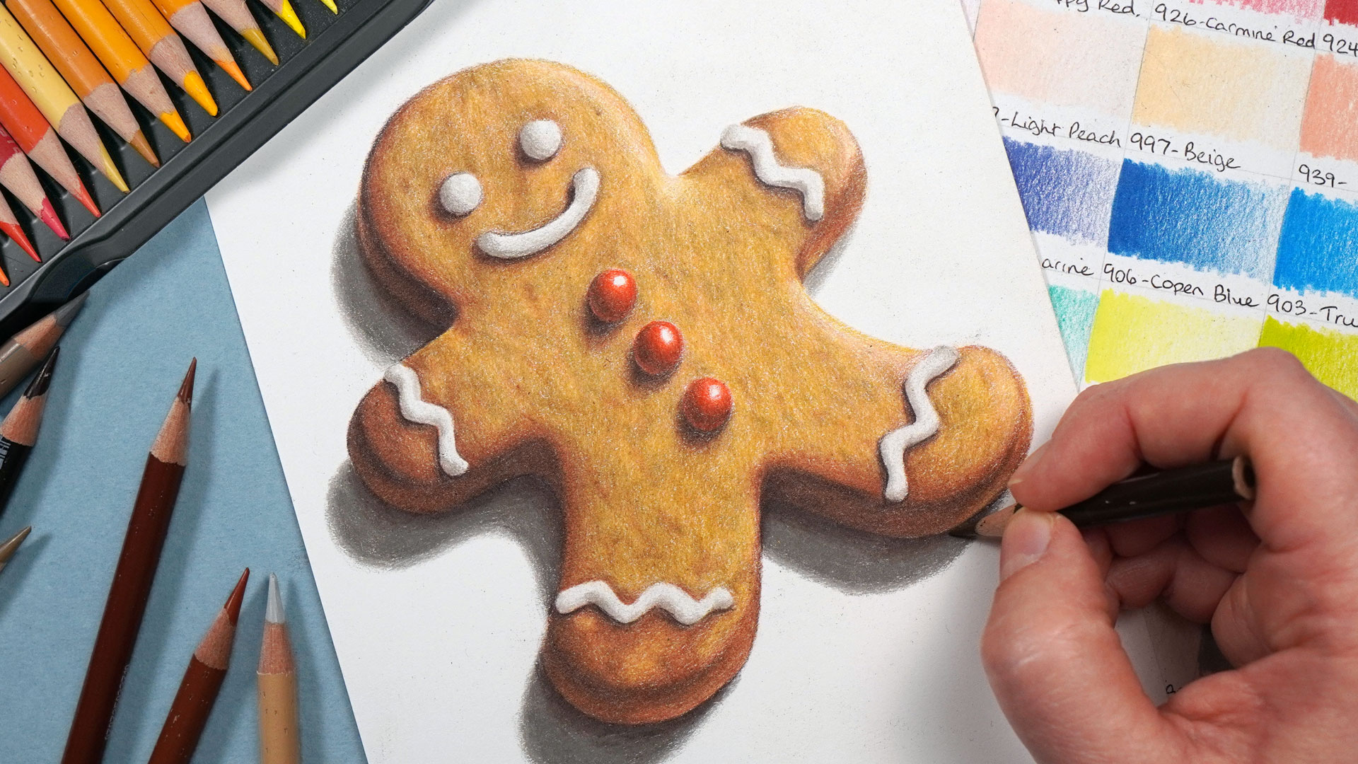 Gingerbread Man with Prismacolor